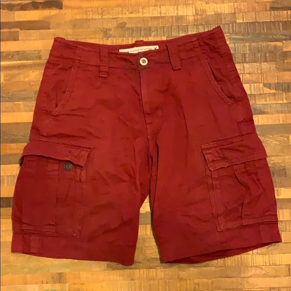 Red/Maroon cargo shorts